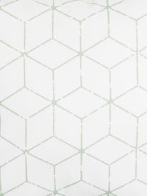 Outdoor-Kissen Cube mit grafischem Muster in Salbeigrün/Weiß, mit Inlett, 100% Polyester, Weiß, Grün, 47 x 47 cm
