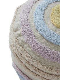 Pouf per bambini in cotone Sunita, Rivestimento: 100% cotone, Beige, multicolore, Ø 40 x Alt. 28 cm