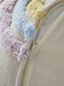 Puf infantil de algodón Sunita, Funda: 100% algodón, Tejido beige claro, multicolor, Ø 40 x Al 28 cm
