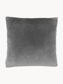 Housse de coussin 50x50 en velours à relief Nobless, 100 % velours de polyester, Gris foncé, larg. 40 x long. 40 cm