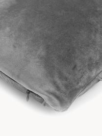 Housse de coussin 50x50 en velours à relief Nobless, 100 % velours de polyester, Gris foncé, larg. 40 x long. 40 cm