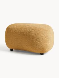 Hocker Alba aus Teddy-Bouclé, Bezug: 100 % Polyester (Teddy-Bo, Teddy-Bouclé Ocker, B 70 x H 42 cm, gebogen links