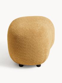 Hocker Alba aus Teddy-Bouclé, Bezug: 100 % Polyester (Teddy-Bo, Füße: Kunststoff Dieses Produkt, Teddy-Bouclé Ocker, B 70 x H 42 cm, gebogen links