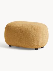 Pouf in teddy-bouclé Alba, Rivestimento: 100% poliestere (teddy bo, Teddy bouclé ocra, Larg. 70 x Alt. 42 cm, curvatura a sinistra