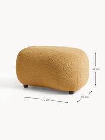 Pouf in teddy-bouclé Alba, Rivestimento: 100% poliestere (teddy bo, Teddy bouclé ocra, Larg. 70 x Alt. 42 cm, curvatura a sinistra