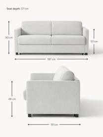 Schlafsofa Morgan (2-Sitzer) mit Matratze, Bezug: 100% Polyester Der hochwe, Webstoff Greige, B 187 x T 92 cm