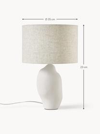 Lampa stołowa z ceramiki Colett, Beżowy, złamana biel, Ø 35 x W 53 cm