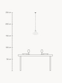 Mondgeblazen hanglamp Emma, Lampenkap: glas, Wit, Ø 26 x H 19 cm