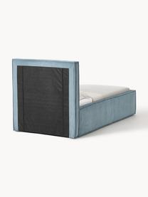 Letto singolo in velluto a coste con vano contenitore Dream, Rivestimento: velluto a coste (92% poli, Velluto a coste blu, Larg. 90 x Lung. 200 cm