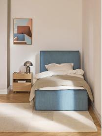 Letto singolo in velluto a coste con vano contenitore Dream, Rivestimento: velluto a coste (92% poli, Velluto a coste blu, Larg. 90 x Lung. 200 cm