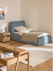 Cama tapizada de pana con espacio de almacenaje Dream, Tapizado: pana (92% poliéster, 8% p, Cuerpo: madera de pícea maciza, a, Pana azul, An 90 x L 200 cm