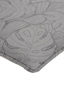 Hochlehner-Stuhlauflage Palm mit Palmenprint, Bezug: 50% Baumwolle, 45% Polyes, Grau, 50 x 120 cm