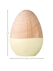 Decoratief object Egg, Gecoat hout, Geel, hout, Ø 5 x H 7 cm