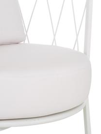 Outdoor loungefauteuil Sunderland met stoelkussens, Frame: verzinkt staal, gegalvani, Bekleding: polyacryl, Wit, B 74  x D 61 cm