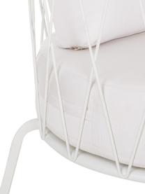 Chaise longue de jardin avec coussin d'assise Sunderland, Blanc, larg. 74 x prof. 61 cm