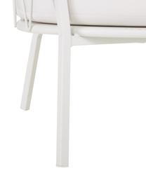 Fotel ogrodowy z tapicerowanym siedziskiem Sunderland, Stelaż: stal cynkowana galwaniczn, Biały, S 74 x G 61 cm