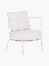 Chaise longue de jardin avec coussin d'assise Sunderland, Blanc, larg. 74 x prof. 61 cm
