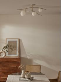 Lampada da soffitto grande Nebo, Paralume: vetro, Struttura: metallo, Beige chiaro, Larg. 80 x Alt. 29 cm