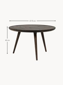 Ręcznie wykonany okrągły stolik kawowy z drewna dębowego Accent, Drewno dębowe

Ten produkt jest wykonany z drewna pochodzącego ze zrównoważonych upraw, które posiada certyfikat FSC®, Drewno dębowe lakierowane na ciemnobrązowo, Ø 70 x W 42 cm