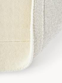 Handgetuft laagpolig wollen vloerkleed Jadie, Onderzijde: 70% katoen, 30% polyester, Crèmewit, B 80 x L 150 cm (maat XS)