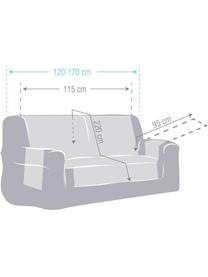 Funda de sofá Levante, 65% algodón, 35% poliéster, Crema, 2 plazas (110 x 220cm)