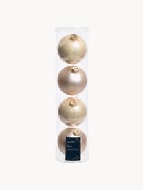 Kerstballen Evergreen mat/glanzend, verschillende formaten, Beige, crèmekleurig, Ø 10 cm, 4 stuk