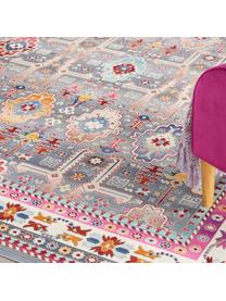 Vloerkleed Vintage Kashan, Bovenzijde: 100% polypropyleen, Onderzijde: latex, Blauw, roze, B 121 x L 173 cm (maat S)