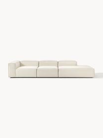 Chaise longue XL componibile Lennon, Rivestimento: 100% poliestere Con 115.0, Struttura: legno di pino massiccio, , Piedini: plastica Questo prodotto , Tessuto bianco latte, Larg. 357 x Prof. 119 cm, schienale a sinistra