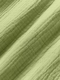 Poszwa na kołdrę z muślinu bawełnianego Odile, Oliwkowy zielony, S 200 x D 200 cm