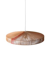 Grote handgemaakte hanglamp Mathias, Lampenkap: papieren touw, Beige, bruin, Ø 70 x H 15 cm