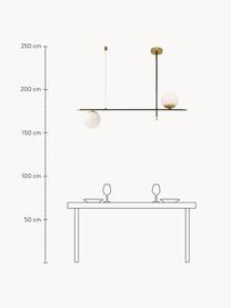 Große Design Pendelleuchte Nostalgia, Baldachin: Metall, beschichtet, Dekor: Metall, beschichtet, Schwarz, Goldfarben, B 95 x H 76 cm