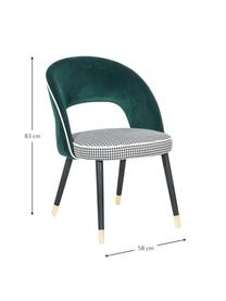 Silla tapizada London, Tapizado: terciopelo 100% poliéster, Verde, An 58 x F 60 cm