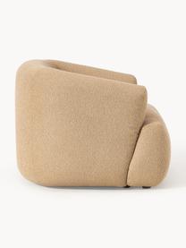 Sillón en tejido bouclé Sofia, Tapizado: tejido bouclé (100% polié, Estructura: madera de abeto, tablero , Patas: plástico Este producto es, Bouclé beige, An 90 x F 97 cm