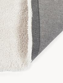 Pluizig hoogpolig vloerkleed Leighton, Bovenzijde: microvezels (100% polyest, Onderzijde: 70% polyester, 30% katoen, Gebroken wit, B 120 x L 180 cm (maat S)