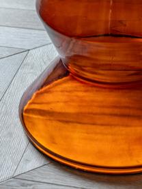 Runder Beistelltisch Turin aus Glas und Marmor, mundgeblasen, Tischplatte: Marmor, Gestell: Glas, Aluminium, beschich, Weiss, marmoriert, Orange, Ø 51 x H 51 cm
