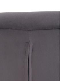 Chaise en velours gris et à accoudoirs Lino, Gris foncé