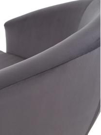 Chaise en velours gris et à accoudoirs Lino, Gris foncé