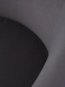 Fluwelen armstoel Lino in grijs, Bekleding: polyester (fluweel), Poten: gelakt hout, Donkergrijs, B 75  x D 66 cm