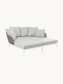 Garten-Daybed-Set Pelican, 2-tlg., Rahmen: Aluminium, pulverbeschich, Webstoff Hellgrau, Weiss, B 182 x T 179 cm