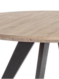 Ronde eettafel Henry, Ø 134 cm, Tafelblad: gecoat MDF met melaminepa, Poten: gepoedercoat metaal, Eikenhoutkleurig, Ø 134 x H 76 cm