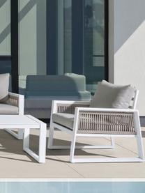 Tuin loungeset Captiva in beige/wit, 4-delig, Bekleding: polyester, Frame: gepoedercoat aluminium, Beige, wit, Set met verschillende formaten