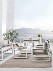 Tuin loungeset Captiva in beige/wit, 4-delig, Bekleding: polyester, Frame: gepoedercoat aluminium, Beige, wit, Set met verschillende formaten