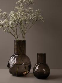 Skleněná váza Bunch, V 20 cm, Sklo, Greige, poloprůhledná, Ø 14 cm, V 20 cm
