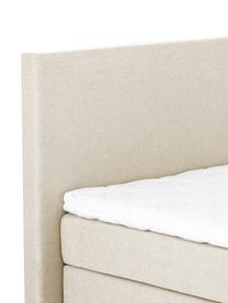 Letto boxspring premium Eliza, Materasso: a molle insacchettate a 7, Piedini: legno di faggio massiccio, Beige, 200 x 200