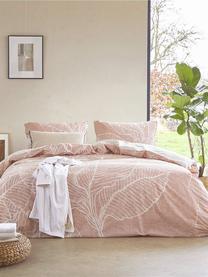 Bavlnená posteľná bielizeň Leaves & Trees, Staroružová, svetlobéžová, 155 x 220 cm + 1 vankúše 80 x 80 cm