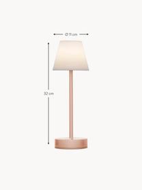 Lampe d'extérieur LED mobile à intensité variable et fonction tactile Lola, Blanc, rose, Ø 11 x haut. 32 cm