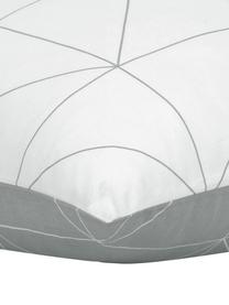Baumwoll-Wendekopfkissenbezüge Marla mit grafischem Muster, 2 Stück, Webart: Renforcé Fadendichte 144 , Grau & Weiss, gemustert, B 40 x L 80 cm