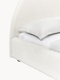 Buklé čalúnená posteľ Ebba, Plyšová biela, Š 140 x D 200 cm