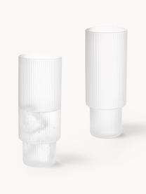 Verres à longdrink striés soufflés bouche Ripple, 4 pièces, Verre, soufflé bouche, Translucide, mat, Ø 6 x haut. 14 cm, 300 ml