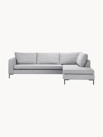 Sofa narożna Luna, Tapicerka: 100% poliester z certyfik, Stelaż: lite drewno bukowe, sklej, Nogi: metal galwanizowany, Szara tkanina, S 280 x G 184 cm, lewostronna